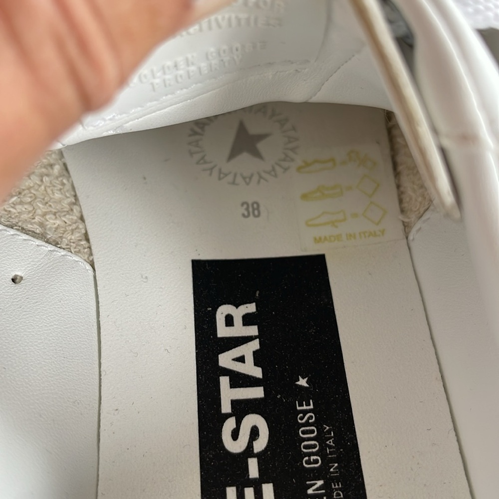Golden Goose, white sneakers. Size 38 Like NEW - Picture 5 of 6